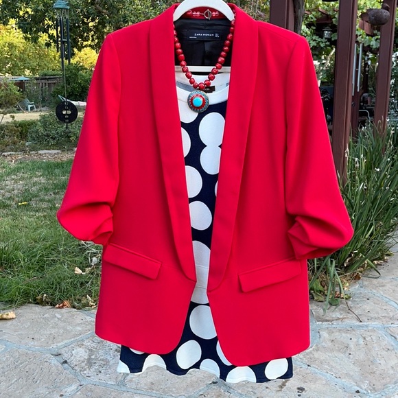 🌺 ESCIO - Navy & White; Flattering Polka Dot Short Dress in Misses Size Small! - Picture 3 of 11